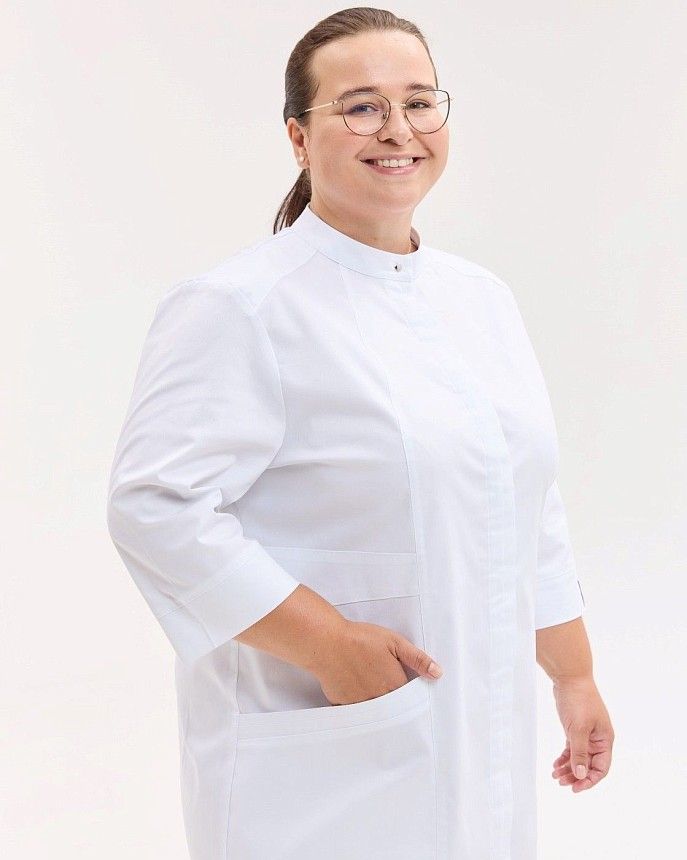 Медицинский халат женский Валенсия белый +SIZE 4