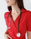 Медицинский халат женский Токио на пуговицах красный 4