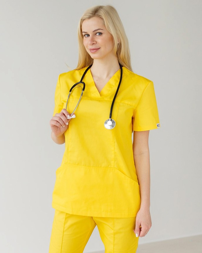 Медицинская рубашка женская Топаз желтая