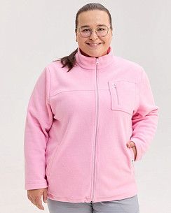 Медицинская кофта женская флисовая Финляндия розовая +SIZE