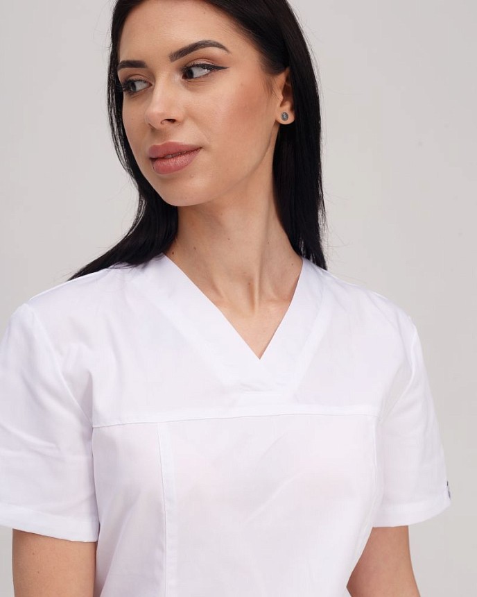 Медичний костюм жіночий Топаз білий 4