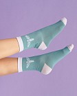 Медичні шкарпетки жіночі з принтом Caduceus (м'ятні) 3
