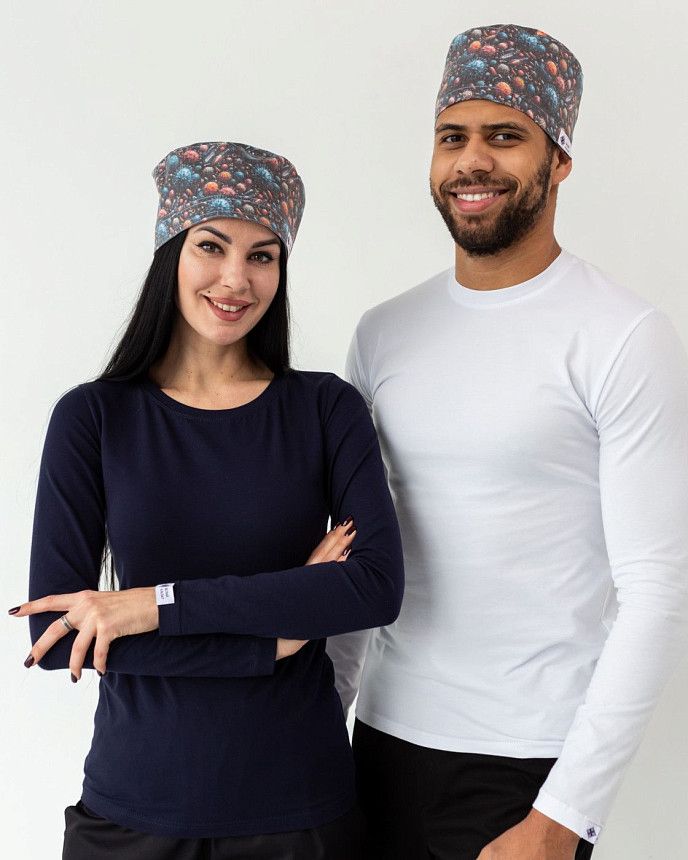 Медицинская шапочка с принтом Virus 3