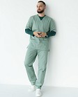 Комплект: медичний костюм чоловічий Граніт + медичний лонгслів чоловічий #1