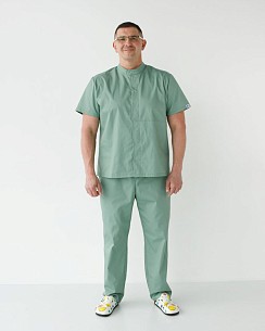 Медицинский костюм мужской Бостон оливковый +SIZE