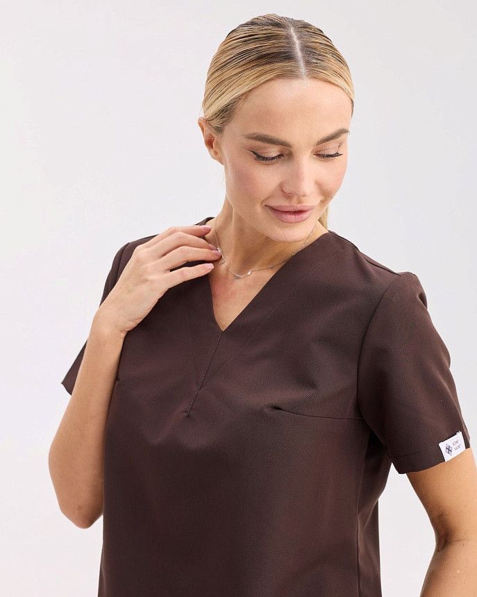Медицинский костюм женский Саванна коричневый 4