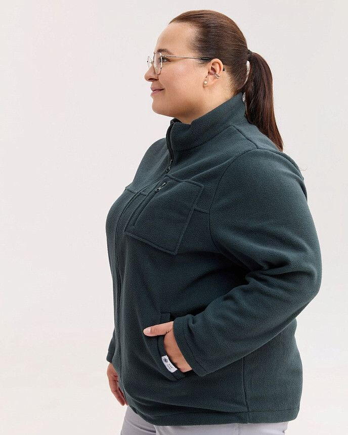 Медична кофта жіноча флісова Фінляндія темно-зелена +SIZE 2 Білий Халат Медична кофта жіноча флісова Фінляндія темно-зелена +SIZE 2