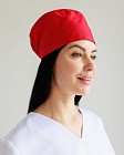 Медична класична шапочка на зав'язках червона 2