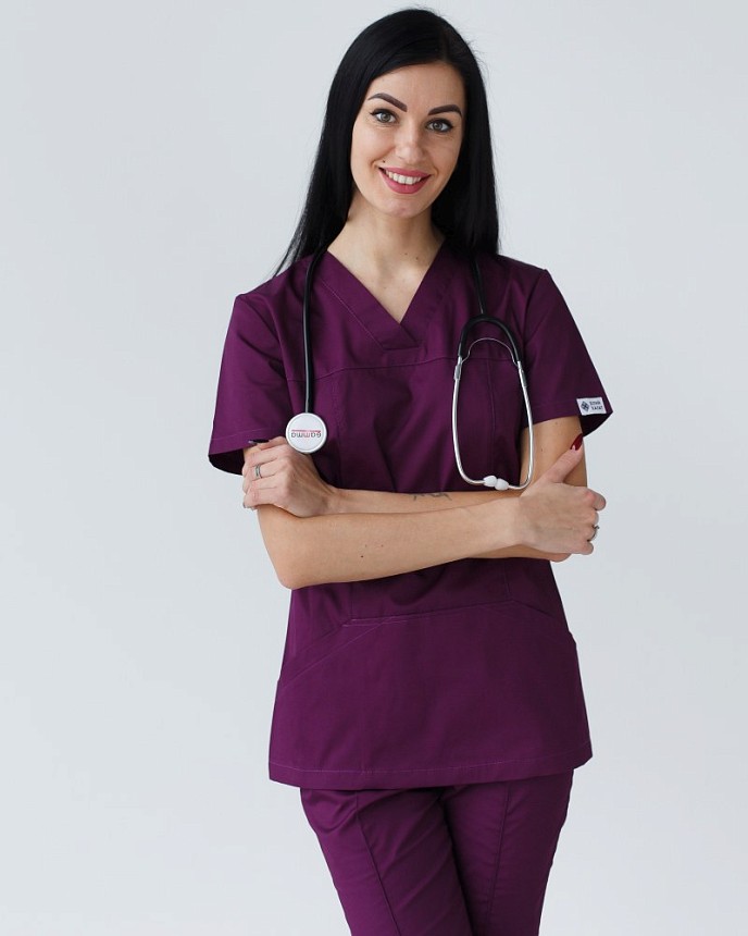 Медицинская рубашка женская Топаз фиолетовая