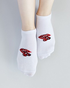 Медичні шкарпетки сліди жіночі з принтом Cherry