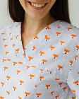 Медицинская рубашка женская Топаз принт лисички персиковые 2