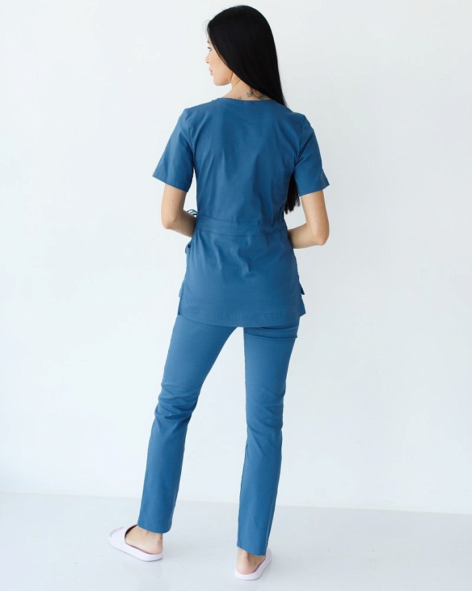 Медицинский костюм женский Рио синий 2