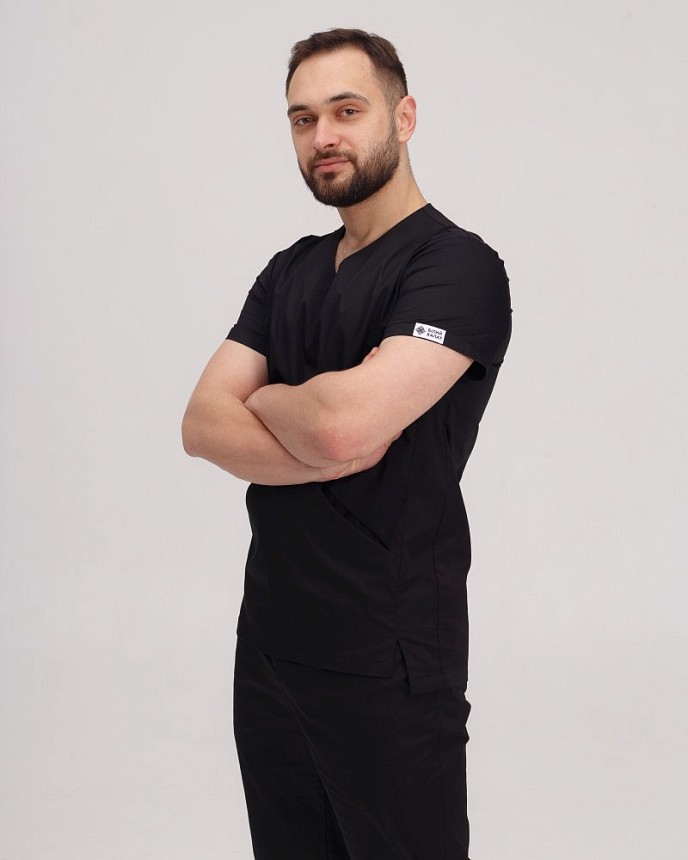 Медицинский костюм мужской Милан черный 9