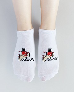 Медицинские носки следы женские с принтом Nails