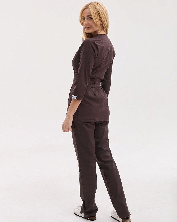 Медицинский костюм женский Сеул коричневый 2