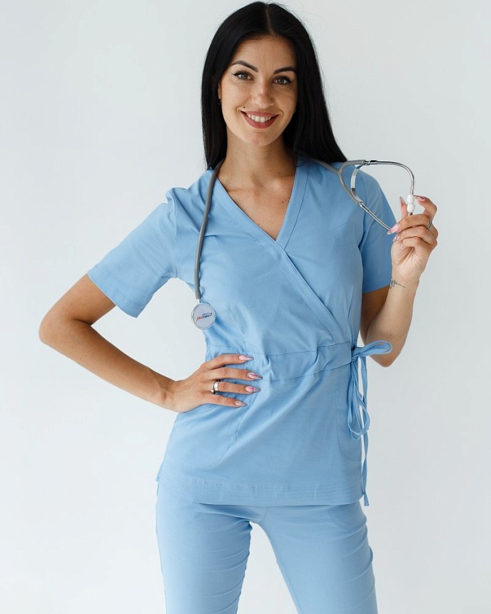 Медицинский костюм женский Рио голубой 4