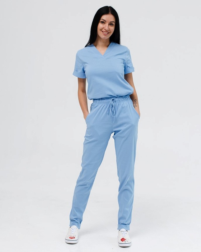 Медицинский костюм женский Марсель голубой