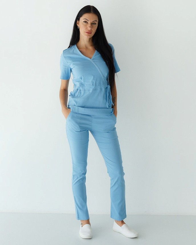 Медицинский костюм женский Рио голубой 2