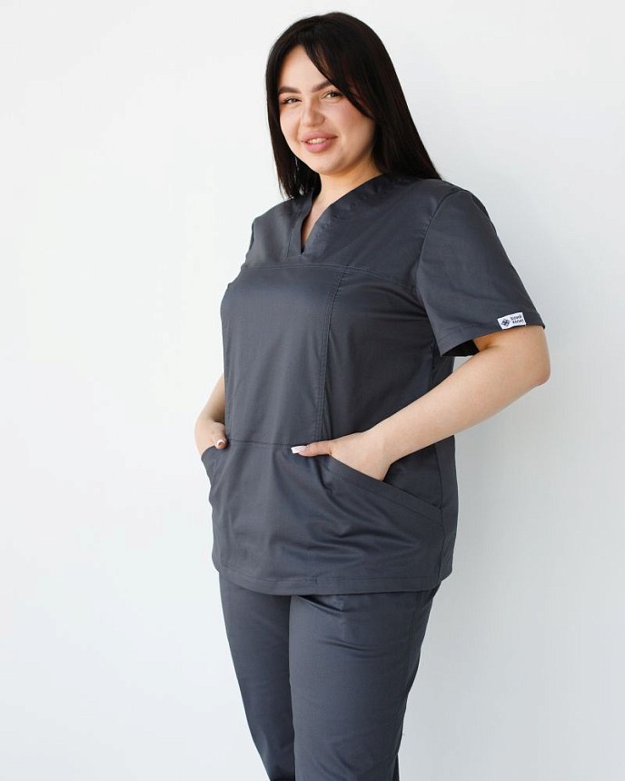 Медичний костюм жіночий Топаз темно-сірий NEW +SIZE 2