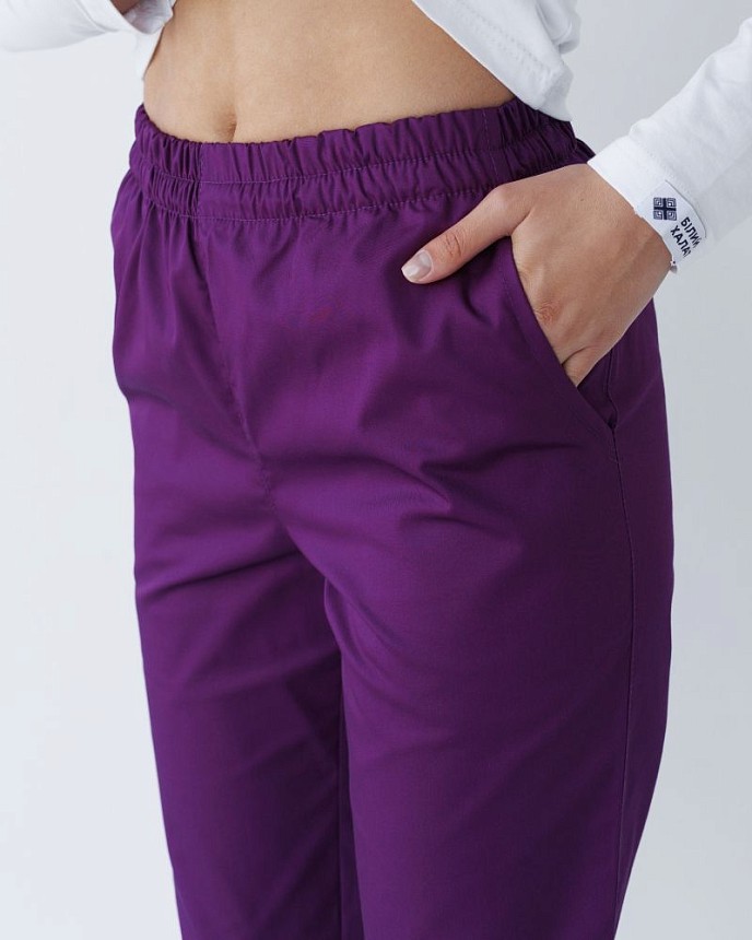 Медицинские женские брюки Наоми (Cotton Elite) фиолетовые 3