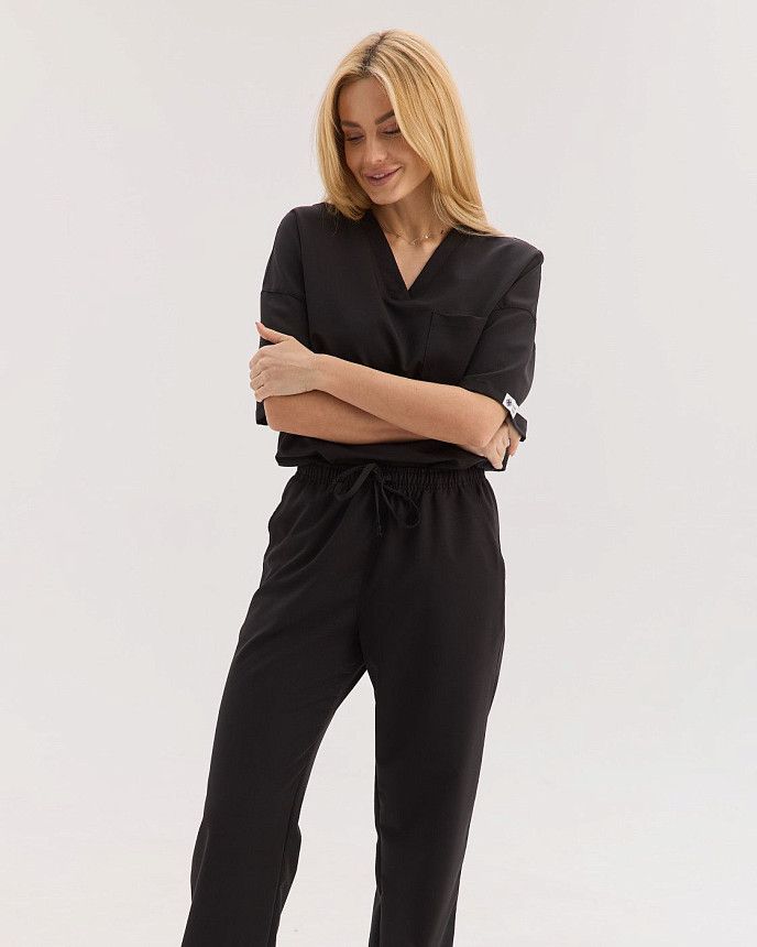 Медицинский костюм женский Чикаго черный 2