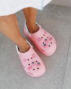 Медичні жіночі крокси на платформі Eva peach-white (уцінка/брак)