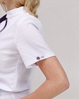 Медичний комбінезон жіночий Даллас білий з фіолетовою строчкою 6