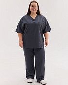 Медичний костюм жіночий Чикаго темно-сірий +SIZE