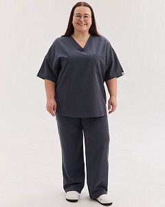 Медичний костюм жіночий Чикаго темно-сірий +SIZE