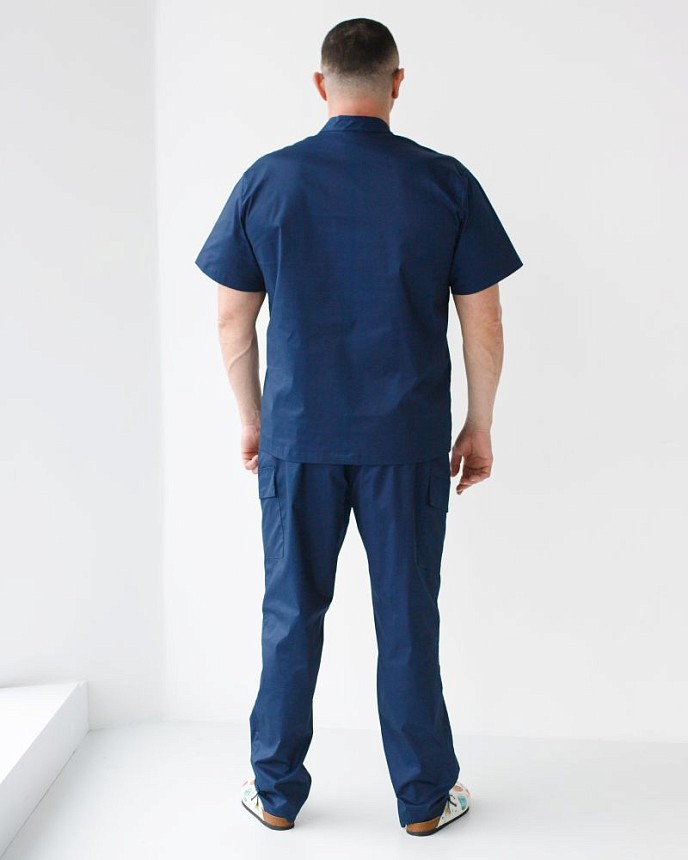 Медичний костюм чоловічий Денвер темно-синій +SIZE 2