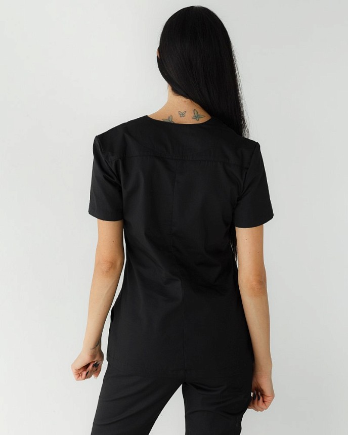 Медицинская рубашка женская Топаз черная 2