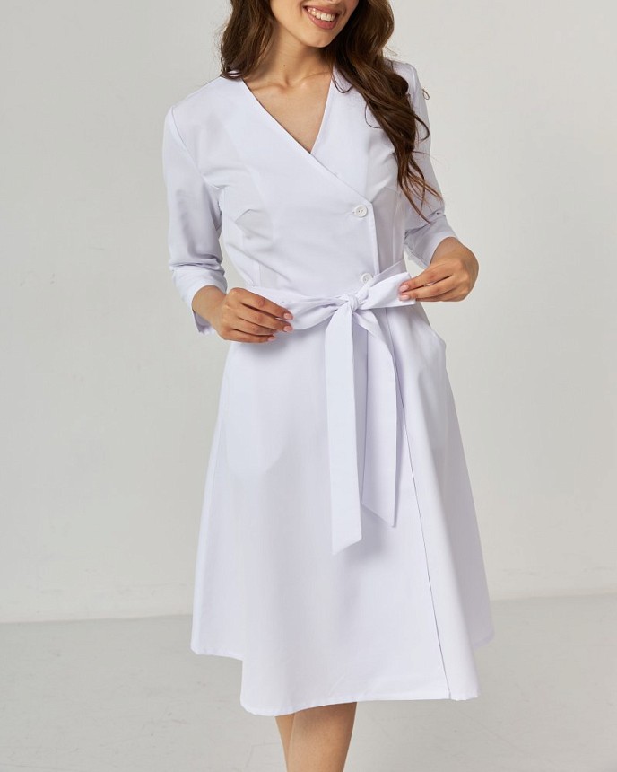 Медична сукня жіноча Прованс біла 3