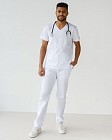 Медицинский костюм мужской Милан белый