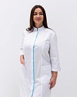 Медичний халат жіночий Сакура білий-ментол +SIZE 3