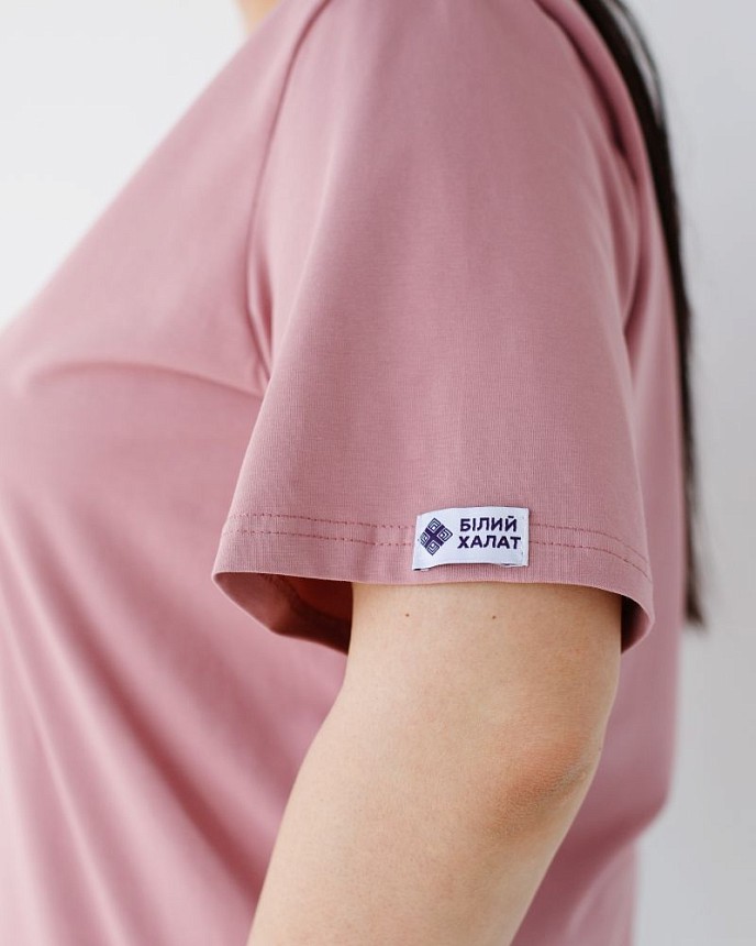 Медична базова футболка жіноча попелясто-рожева 7