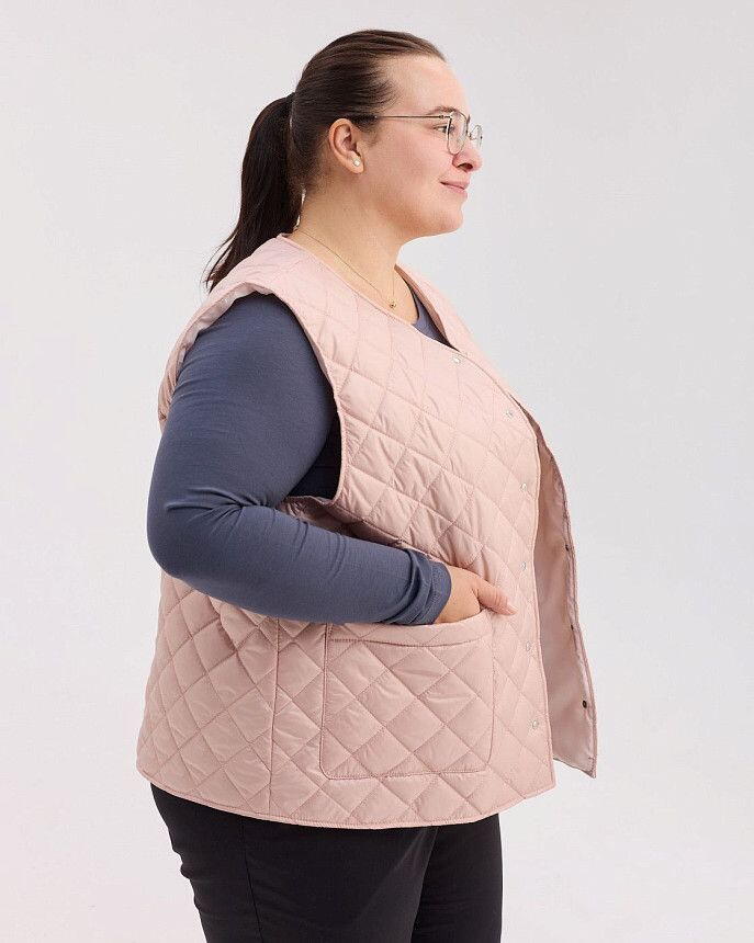 Медицинская утепленная жилетка женская Осло светло-розовая 3