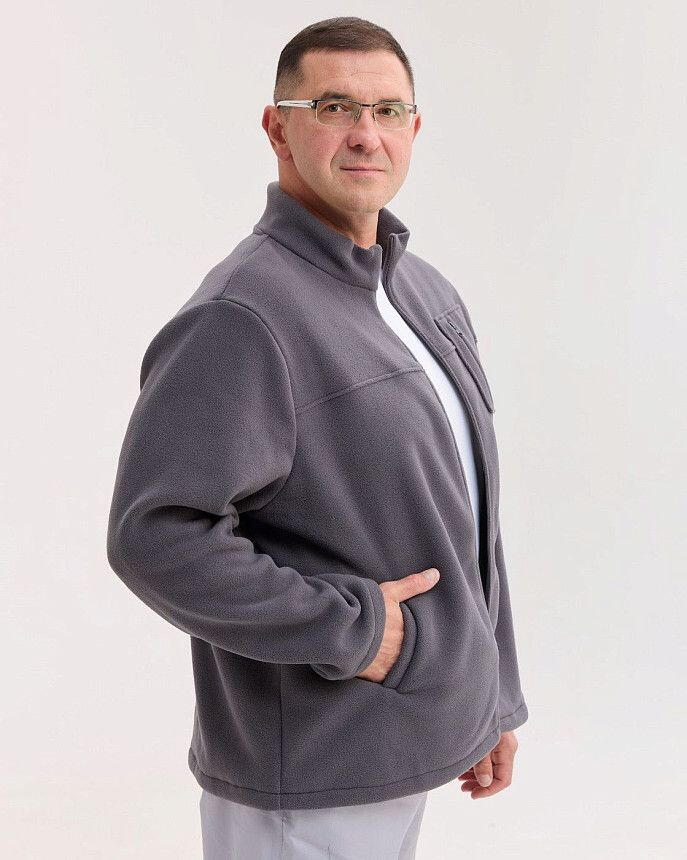 Медицинская кофта мужская флисовая Финляндия темно-серая +SIZE 2