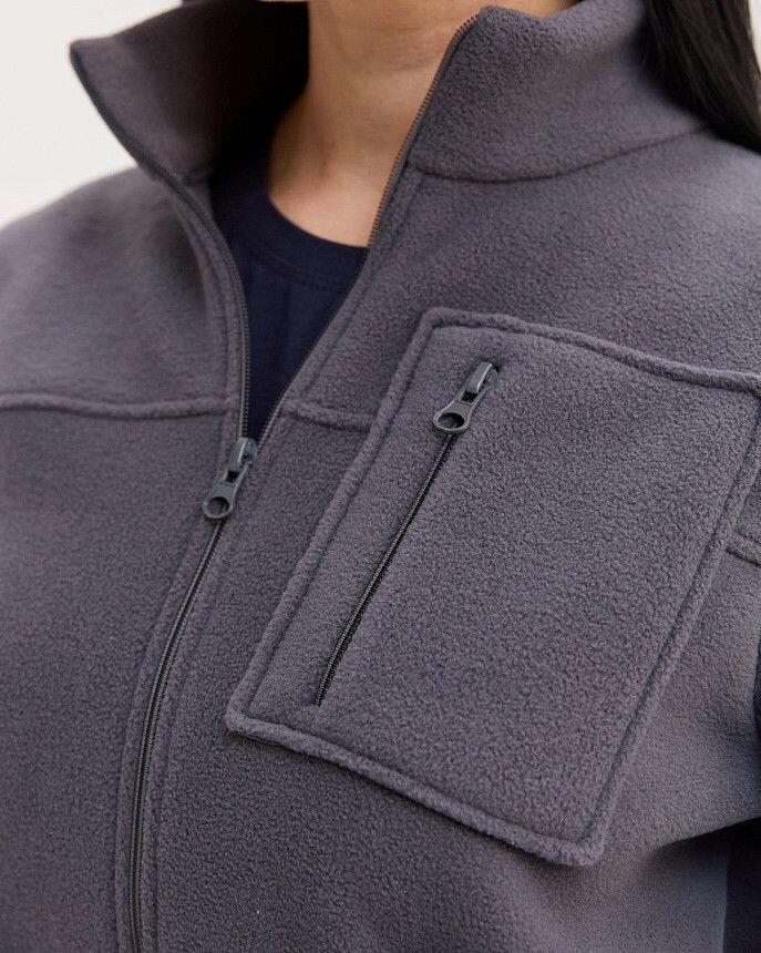 Медична кофта жіноча флісова Фінляндія темно-сіра 4 Білий Халат Медична кофта жіноча флісова Фінляндія темно-сіра 4