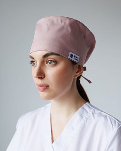 Медицинская классическая  шапочка на завязках лиловая