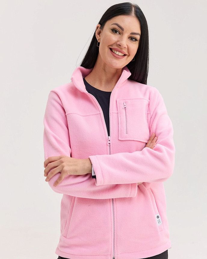 Медична кофта жіноча флісова Фінляндія рожева 2 Білий Халат Медична кофта жіноча флісова Фінляндія рожева 2