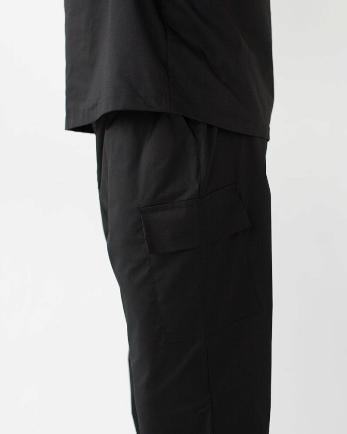 Медицинский костюм мужской Денвер черный +SIZE 7