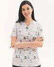 Медична сорочка жіноча Топаз принт Cats NEW