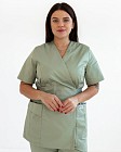 Медицинская рубашка женская Киото фисташковая +SIZE
