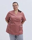 Медицинская рубашка женская Киото розово-терракотовый +SIZE