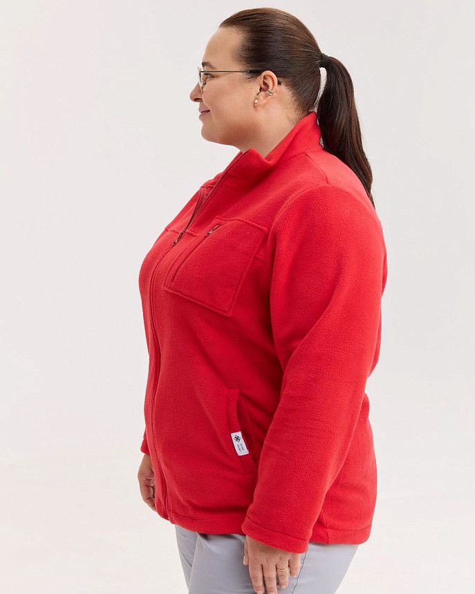 Медицинская кофта женская флисовая Финляндия красная +SIZE 3 Белый халат Медицинская кофта женская флисовая Финляндия красная +SIZE 3