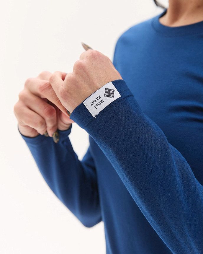 Медичний лонгслів жіночий синій 4
