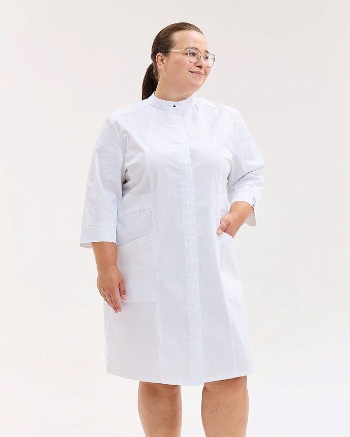 Медицинский халат женский Валенсия белый +SIZE 2