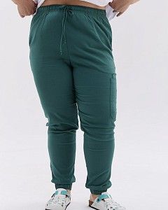 Медичні штани жіночі джогери стрейч зелені +SIZE