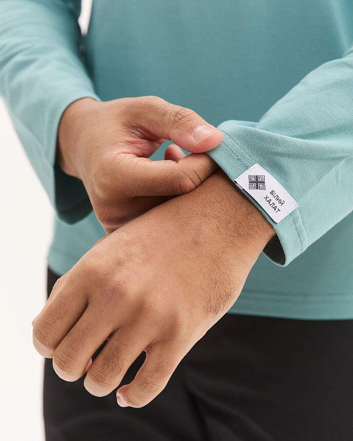 Медицинский лонгслив мужской нефритоврый 4