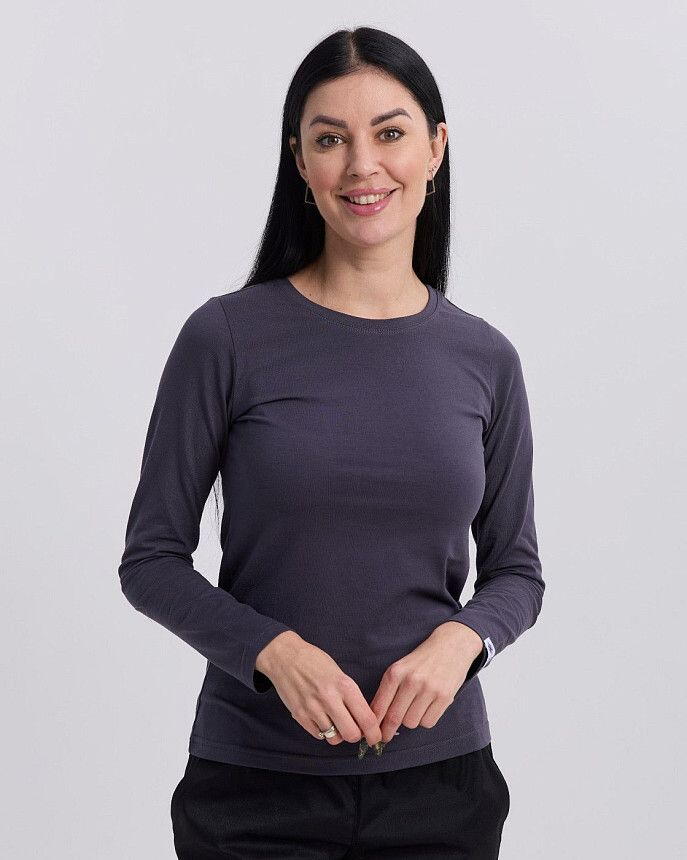 Медицинский лонгслив женский темно-серый